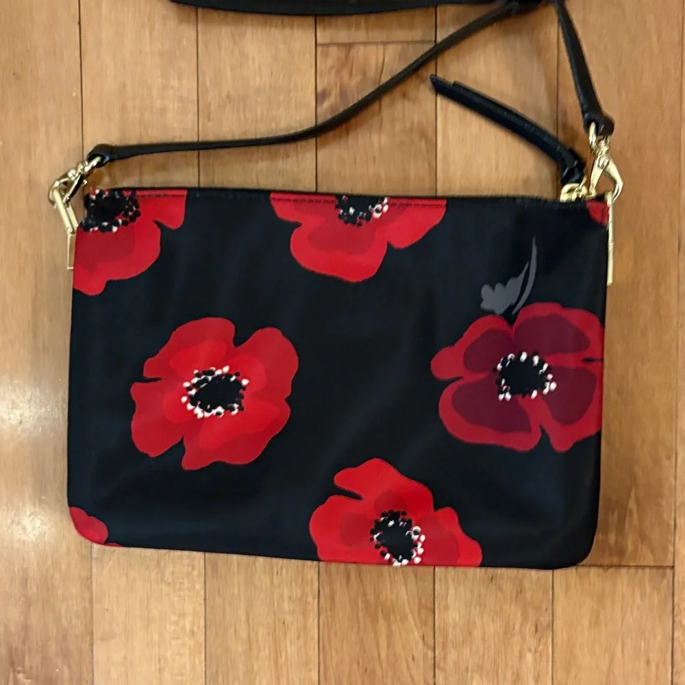 Kate Spade Red and Black Floral Crossbody Bag - Picture 4 of 5